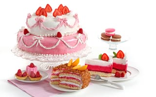 Обои сладкое, пирог, десерт, клубника, пирожное, торт, ягоды