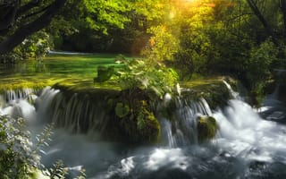 Картинка водопады, хорватия, парки, реки