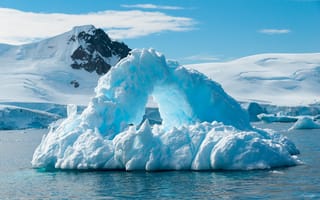 Картинка антарктида, снег, зима, айсберг, горы