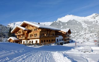 Картинка швейцария, снег, курорт, горы, зима, дома