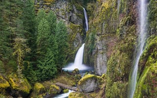 Картинка природа, водопад, горы