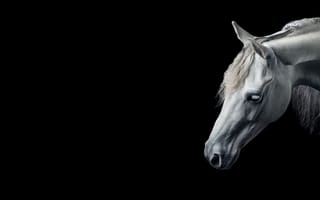 Картинка лошадь, чёрный