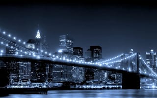 Картинка город, нью йорк, мост, бруклинский мост, бруклин