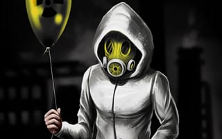 Картинка drawing, art, inflatable balloon, hood, gas mask