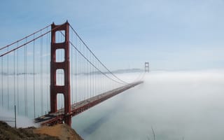 Картинка bridge, fog, sky