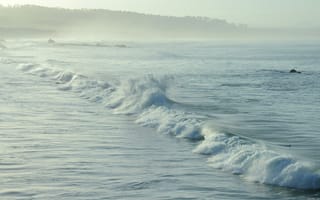 Картинка волны, туман, природа, море