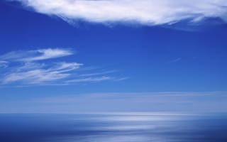 Картинка облака, вода, синева, горизонт, простор, небо