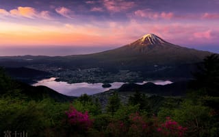 Картинка остров Хонсю, стратовулкан, гора, Фудзияма, Япония