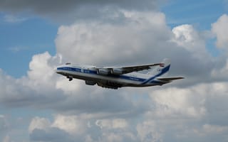 Обои Полёт, Руслан, Самолет, Небо, Облака, Ан-124