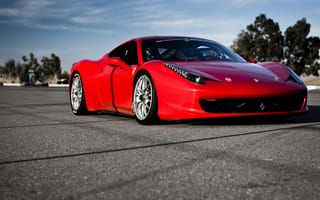 Картинка Ferrari, дорога, суперкар, красный, спорткар, феррари, макро, red