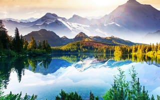 Картинка природа, горы, озеро, красиво