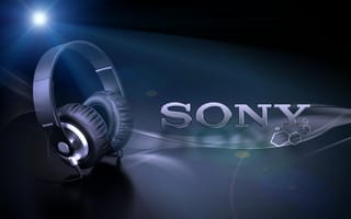Картинка наушники, Sony, логотип