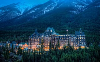 Картинка Banff Springs Hotel, Альберта, Канада, Национальный парк Банф