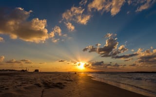 Картинка море, солнце, by Sergio Gold, песок, небо, закат