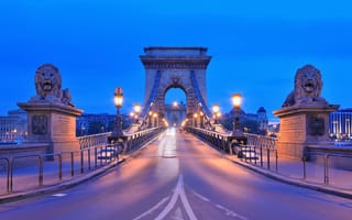 Картинка Цепной мост, Венгрия, город, Будапешт