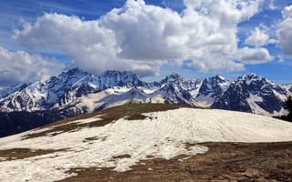 Картинка горы, by Никишин Евгений, кавказ, весна, перевал аишхо, снег, красная поляна