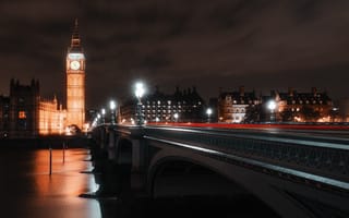 Картинка ночь, англия, фотограф, часы, биг-бен, ivan gorokhov, лондон, огни, река, здания, мост