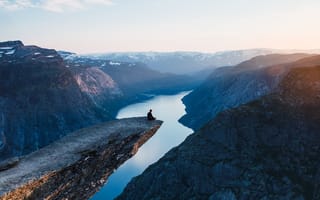 Картинка Норвегия, красиво, лучи, фьорд, горы