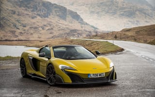 Картинка McLaren, Дороги, Капли, Желтый, 675 LT, 2016, spider