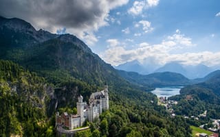 Картинка природ, замок, Германия, neuschwanstein, горы