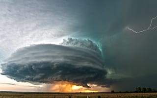 Картинка природа, опасно, супер фото, молния, шторм, красиво, циклон, ураган