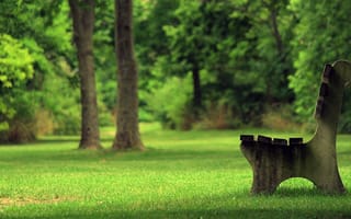Картинка bench, grass, park, green