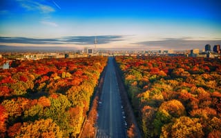 Картинка Германия, Осень, дорога, город