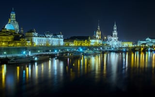 Картинка Dresden, Германия, ночь, Дрезден, город, огни, Germany