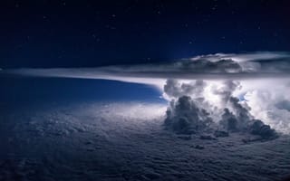 Картинка шторм, вид, супер, сверху, молния, циклон, красиво