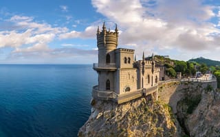 Обои море, замок, Ласточкино гнездо, Крым