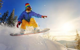 Обои сноуборд, спорт, горы, зима, снег, экстрим
