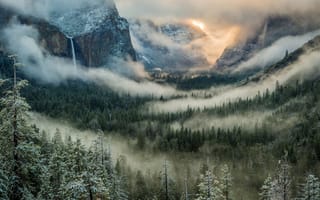 Обои Национальный парк, природа, Йосемити, туман
