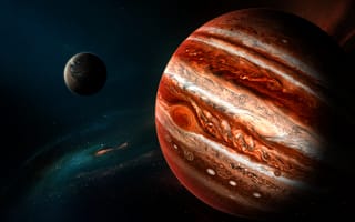 Картинка фэнтези Арт, Юпитер, пространство искусства, планета, космос