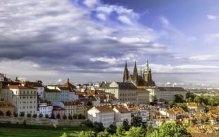 Картинка Градчаны, Prague, Czech Republic, здания, Чехия, Прага, панорама