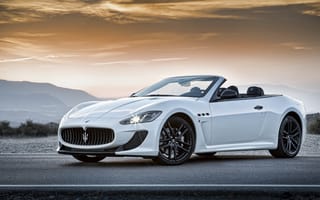 Картинка Maserati, supercar, GranCabrio, Convertible, white, MC