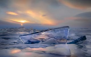 Картинка море, лед, прозрачность, небо, Андрей Ершов