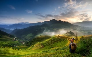 Картинка mucangchai, Dzung Tran, sunset, vietnam