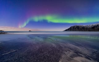 Картинка лофотены, норвегия, северное сияние, небо, Felix Ostapenko, горы, море