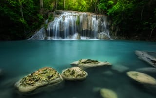 Обои природа, водопад, Таиланд, Thailand, национальный парк, камни