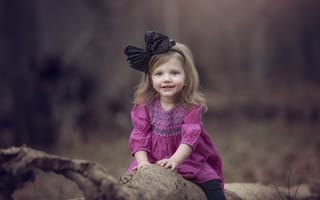 Картинка Tara Lesher, ребёнок, девочка, малышка, коряга, платье, бант, улыбка