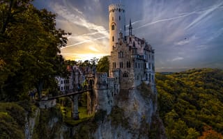 Картинка Германия, горы, леса, Лихтенштейн, замок, Lichtenstein