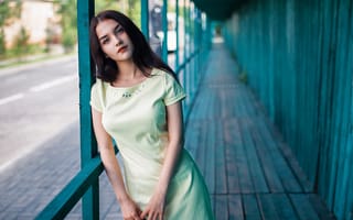 Картинка девушка, платье, взгляд, брюнетка, Evgeny Galiguzov, модель
