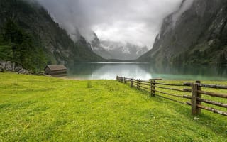 Картинка облака, озеро, Obersee, Германия, Germany, горы