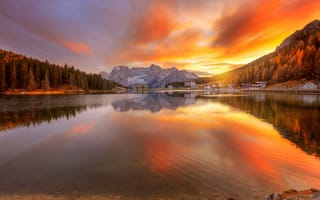 Картинка осень, вода, Ed Gordeev, природа, небо, горы, Альпы