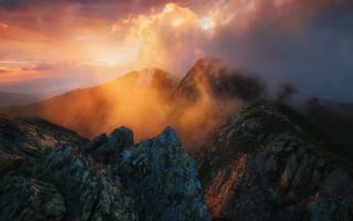 Картинка горы, небо, свет, Retezat Mountains, облака, Szabo Zsolt Andras, Romania