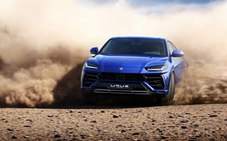 Картинка Lamborghini, Urus, пыль, синий