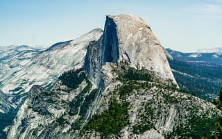 Картинка Хаф-Доум, Yosemite, mountain, лес, гора, Half Dome