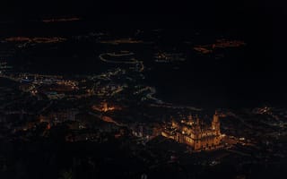 Картинка ночь, город, огни, панорама