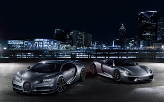 Обои Porsche, Порше, Bugatti, суперкары, город