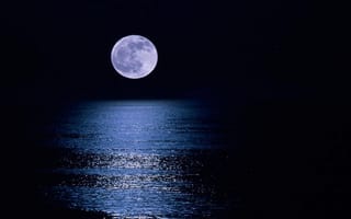 Обои Пейзаж, луна, ночь, море
